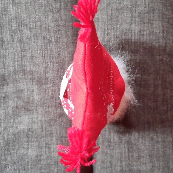 Gnome Standing Figure Soft Red Felted Embroidered Hat Stocking Holiday NWT - Picture 3 of 4